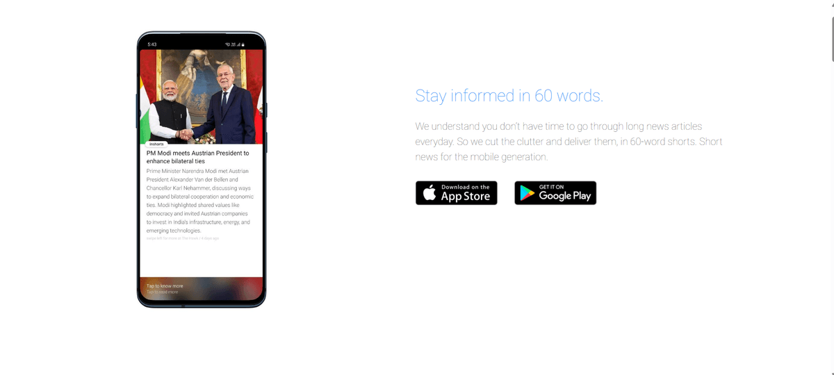 One Touch Web News App